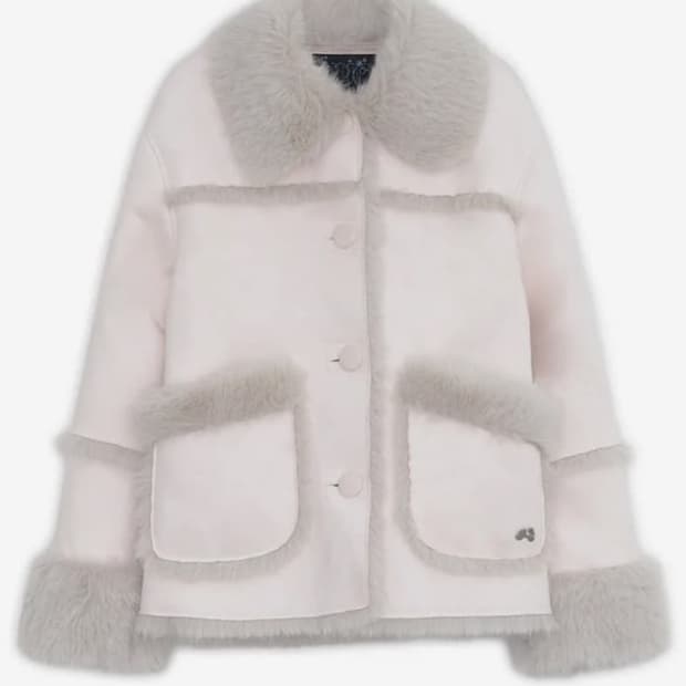 허그유어스킨 시어링 무스탕 자켓 핑크