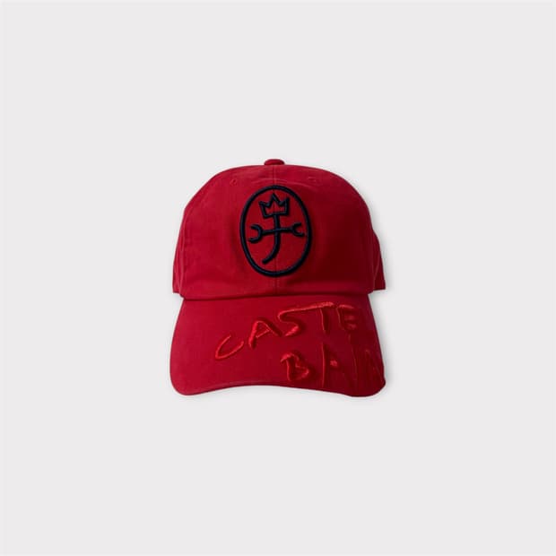 까스텔바작 자수포인트 레드 골프 모자 (1764)