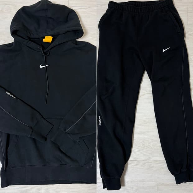 나이키 녹타 플리스 후드, 팬츠 셋업 m 블랙