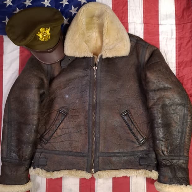 미공군 B-3 TYPE 천연가죽 항공 폭격기 무스탕