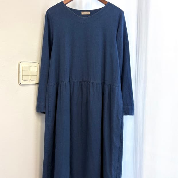 samansa mos2 린넨 코튼 모리걸 롱 원피스 JPN