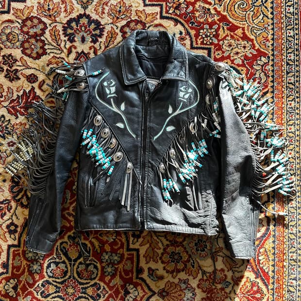 Route 66 '사우스웨스트 로즈' 비즈 프린지 라이더 자켓 (36)