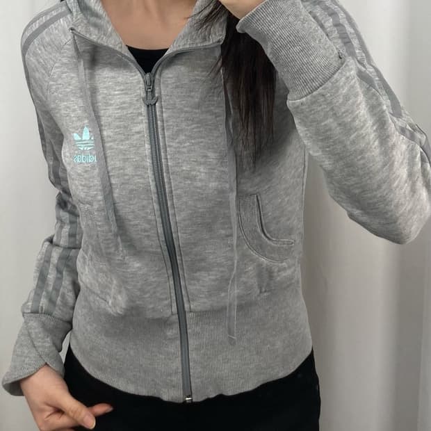 아디다스 그레이 후드집업