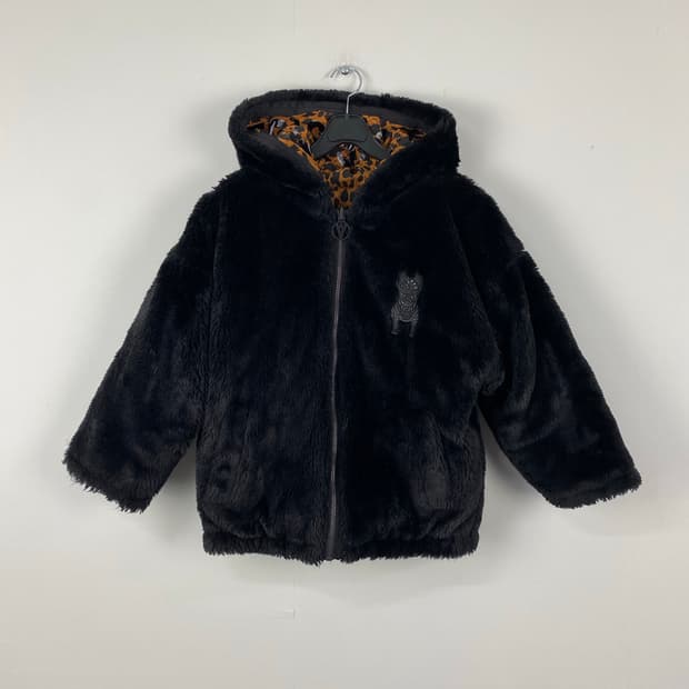 라이프워크 리버시블 퍼 레오파드 후디드 패딩