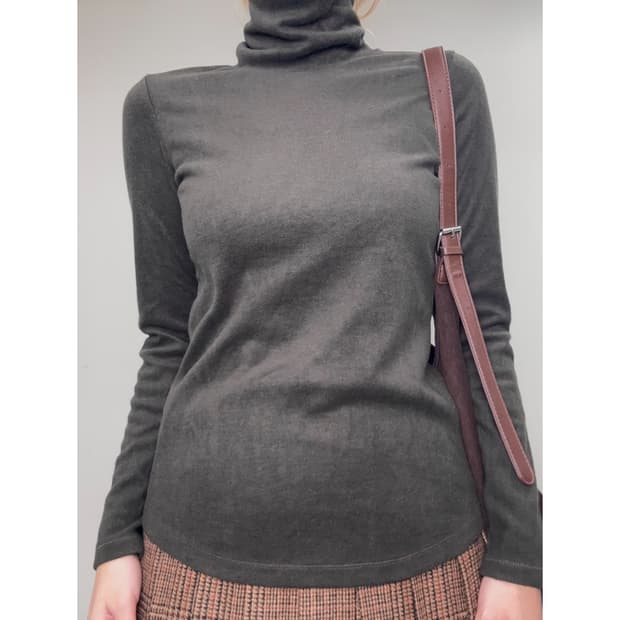 빈티지 브라운 레이어드 이너 롱슬리브