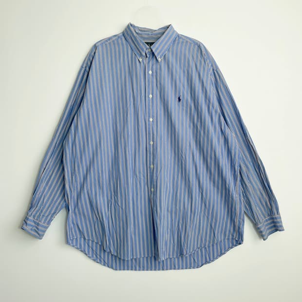 A2 폴로랄프로렌 블루 스트라이프 코튼 셔츠 115사이즈