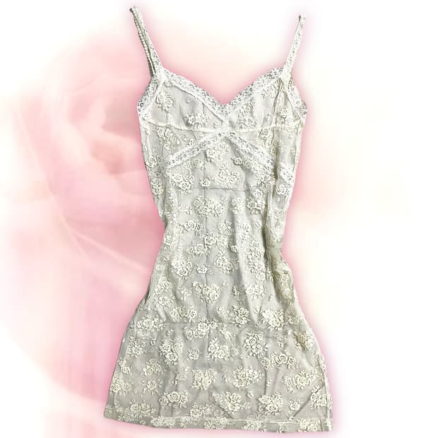JP vintage ivory lace slip onepiece