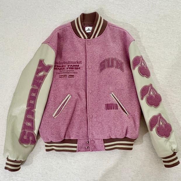 선데이후르츠마켓 바시티자켓 L 핑크