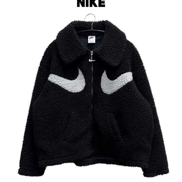 나이키 스우시 셰르파 양털 뽀글이 플리스 자켓 블랙