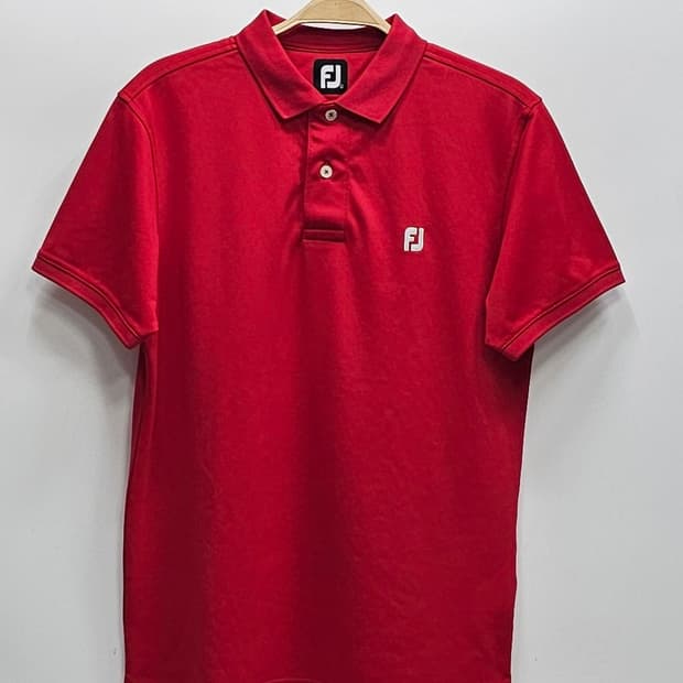 FOOTJOY 풋조이 스몰 로고 카라 반팔 티셔츠 / 남 L 레드
