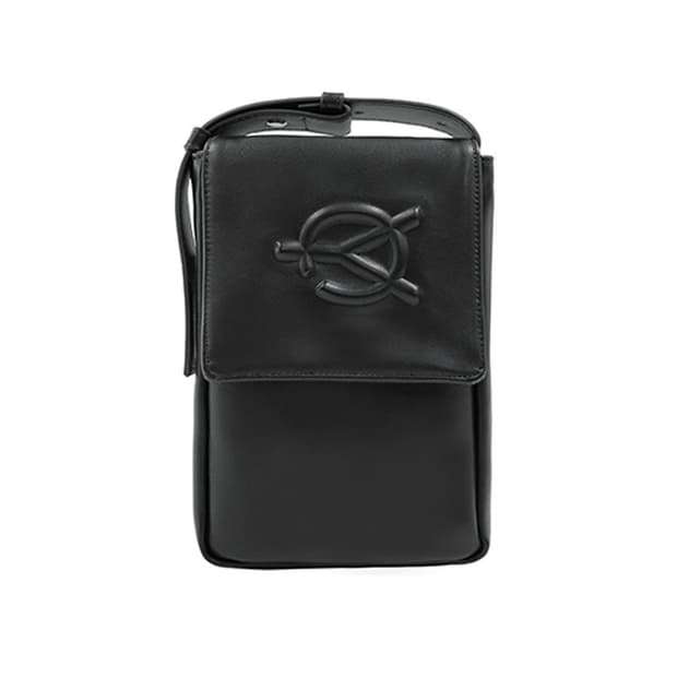 OY 오와이 엠보 로고 레더 미니 크로스백 가방 블랙