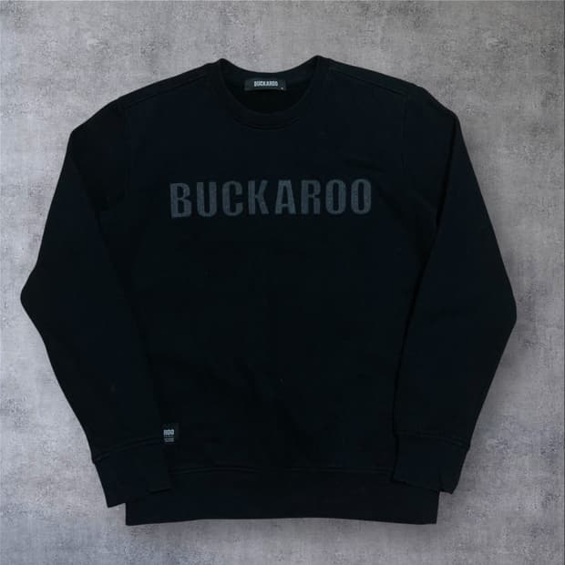 버커루 y2k 스펠아웃 블랙 맨투맨