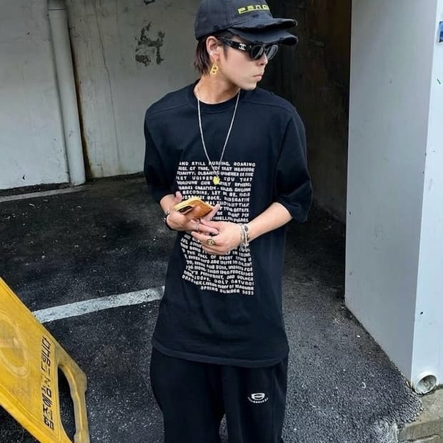 PSN /OWN 더블 바이저 캡 블랙