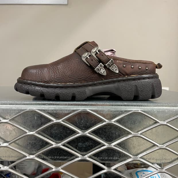 더블 H 부츠 뮬 브라운 38 (gr-4270)