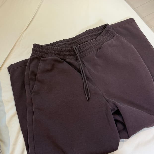 유니클로 C 스웨트와이드팬츠 다크브라운 L