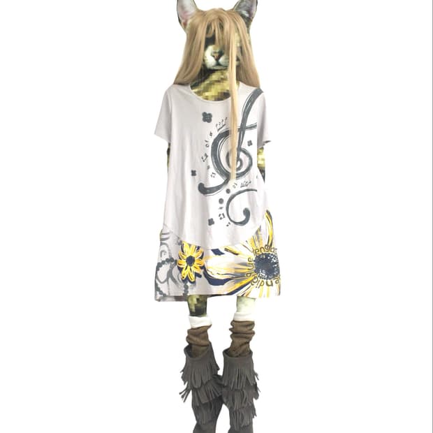 Music-Note Flower Layered Dress