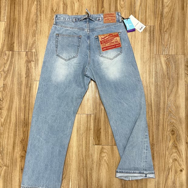 (새상품) 아웃스탠딩 30s 신치백 와이드 셀비지데님 32