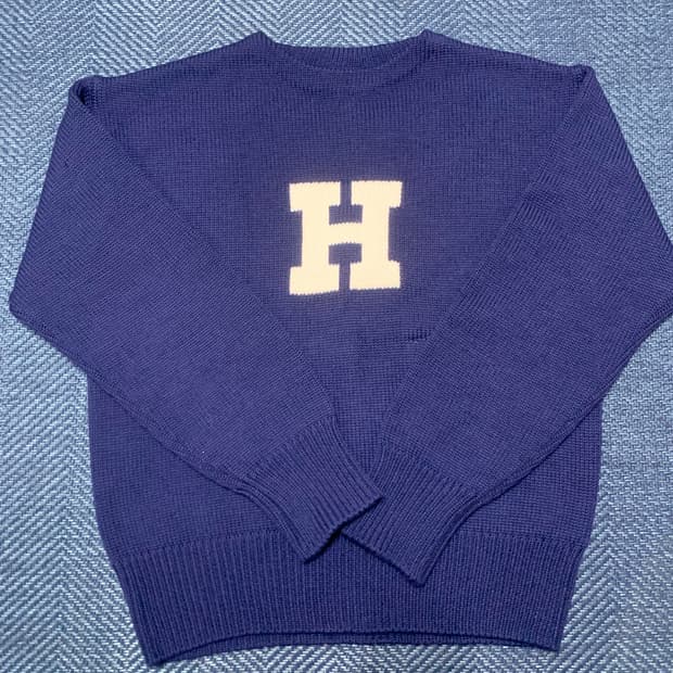 헤리티지플로스 알파벳 니트 네이비 L