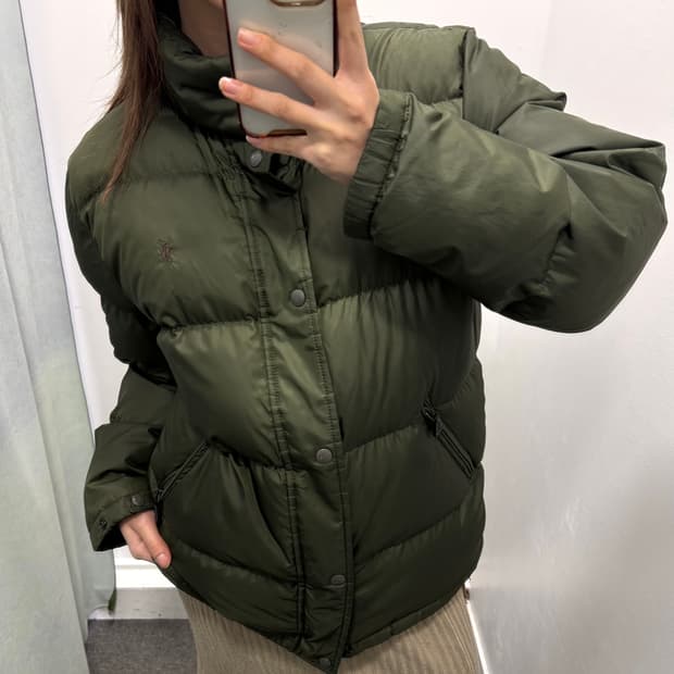 폴로 투웨이 카키 패딩