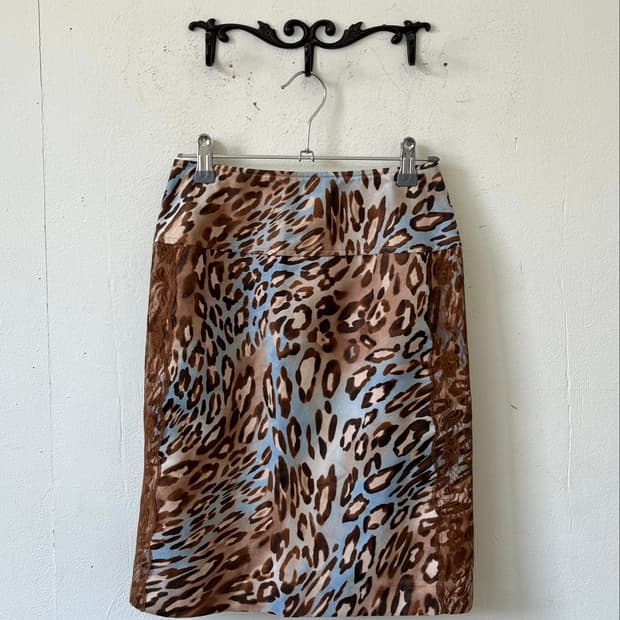 reve de bijoux 레오파드 레이스 미니스커트