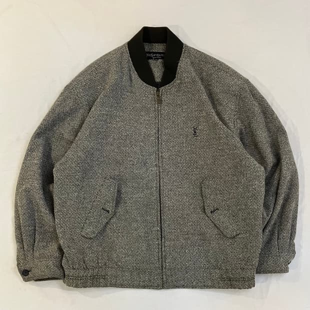 90s YSL 입생로랑 빈티지 울 혼방 블루종 자켓