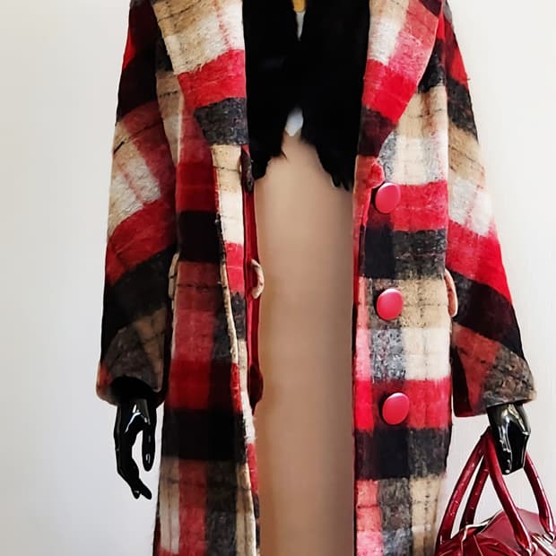 샤틴 레드 체크코트 