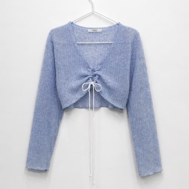빈티지 여름 커버업 상의 크롭 니트 가디건 