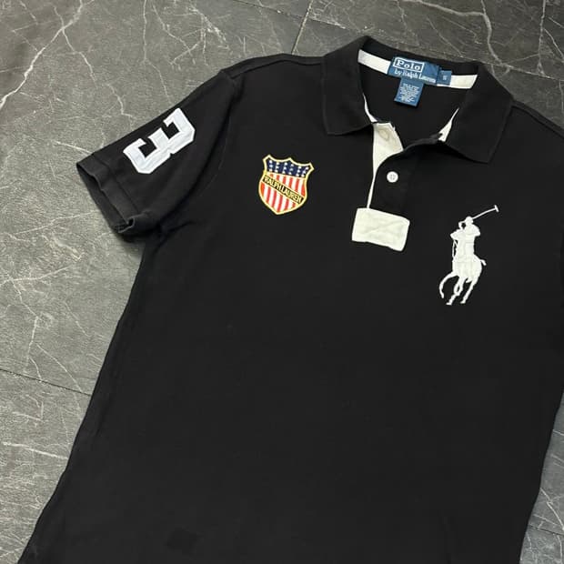 S 폴로랄프로렌 USA 빅포니 블랙 카라 반팔티