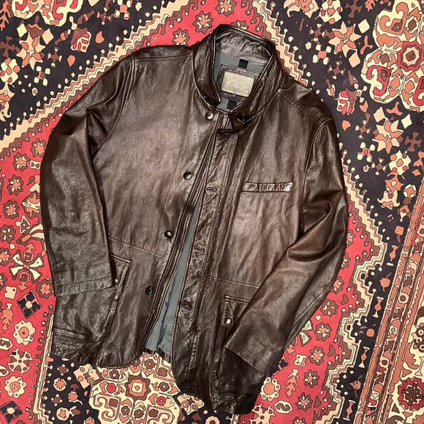 ( L-XL ) 올젠 가죽자켓 레더자켓 워크웨어 아메카지 가죽카코트