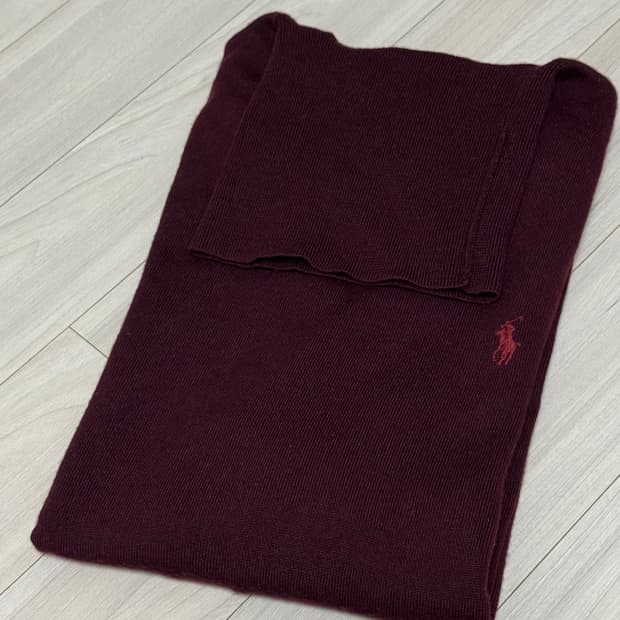 [L] 폴로 랄프 로렌 워셔블 메리노 울 터틀넥 니트 버건디