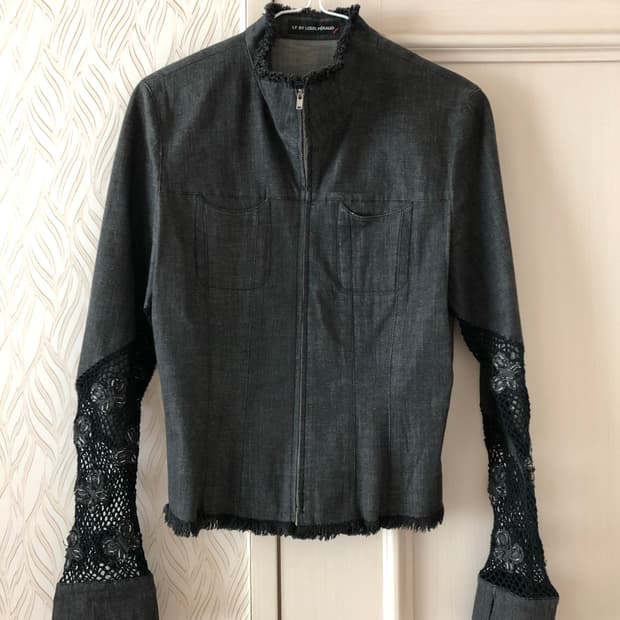 빈티지 데님 레이스 자켓