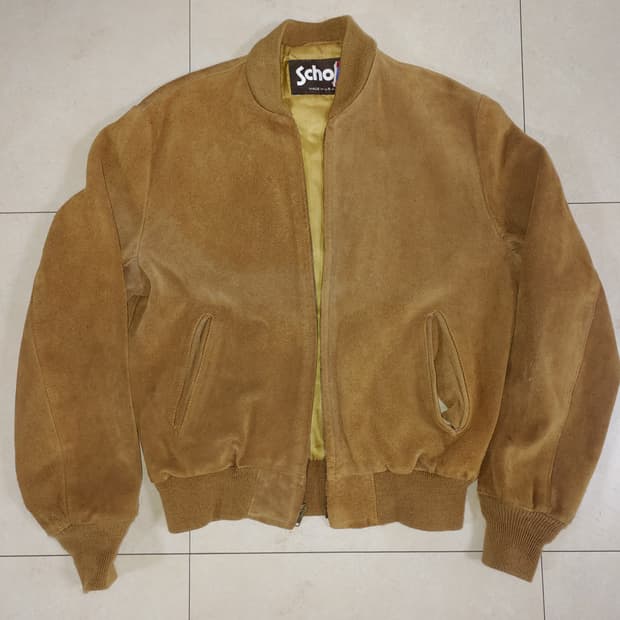 쇼트 스웨이드 봄버자켓