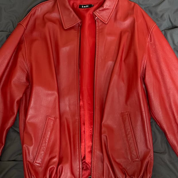 레프트 서울 레더 자켓 레드 xl