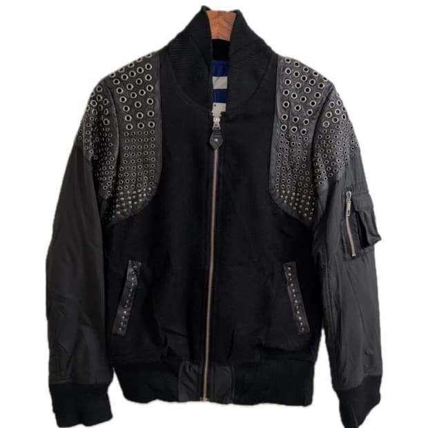 빈티지 펑크 아일렛 작사 항공점퍼 스터드