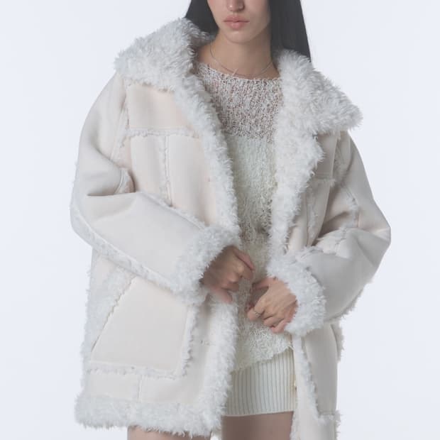 오디너리홀리데이 시어링 코트 아이보리 (구해요)