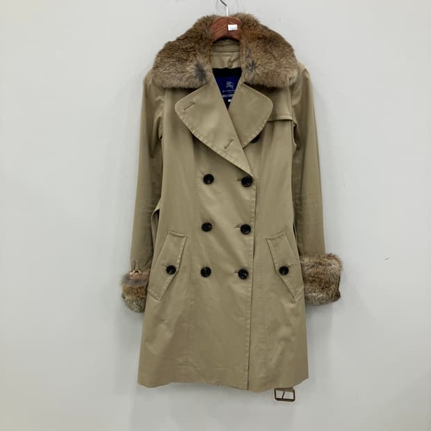 버버리 블루라벨 더블 브레스트 트렌치 코트 36