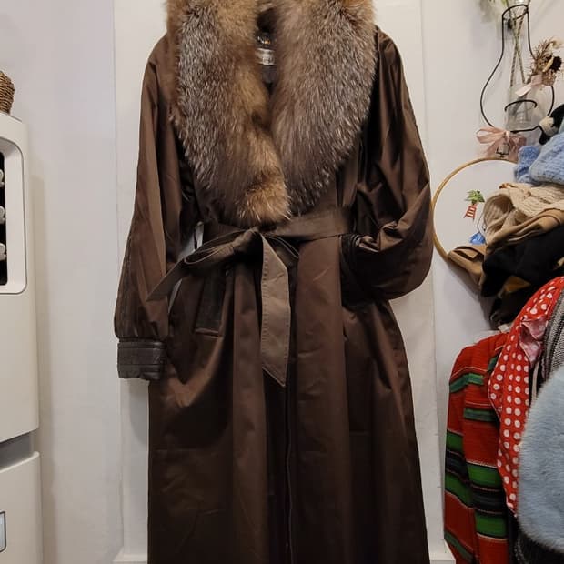 디자이너 밍크내피 폭스퍼 롱코트