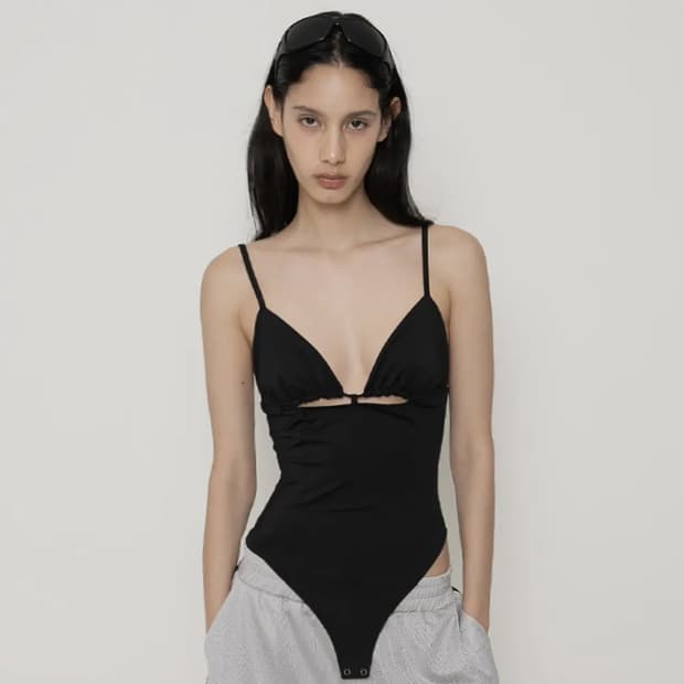 Porta 3way cut out bodysuit black