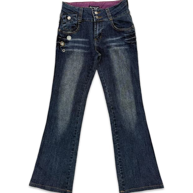 빈티지 Haphazard 데님 부츠컷 팬츠