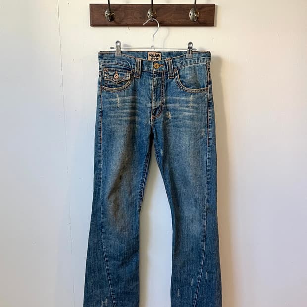 NyLAus jeANS 크랙 데님 진