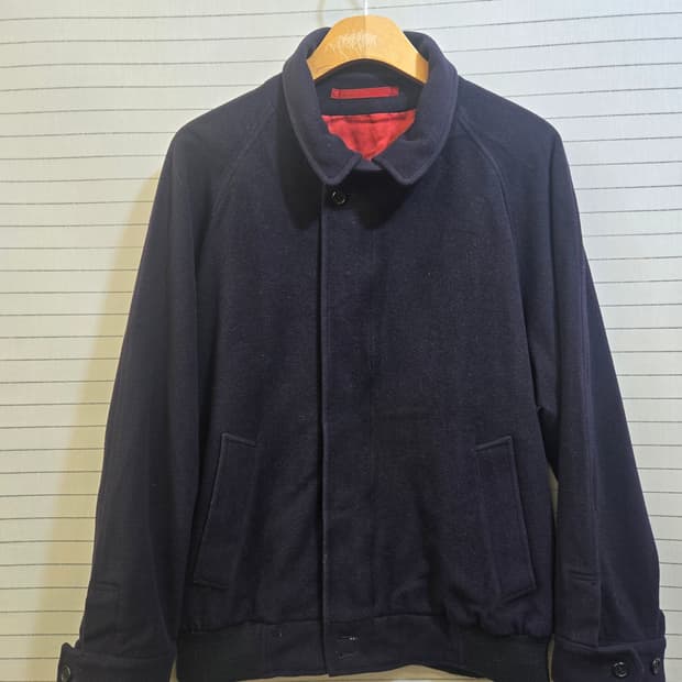 버버리(정품)네이비 블루종 스타일 모직 자켓