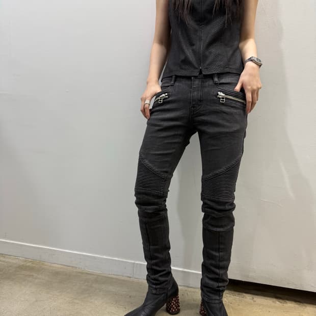 No i.D. 바이커 무드 슬림 데님진