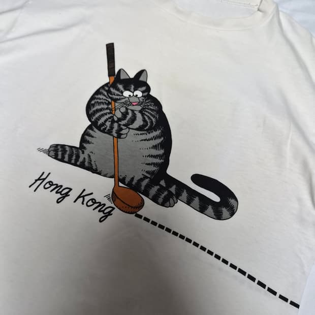 [XL/90s] 오리지널 싱글스티치 메이드인USA 크레이지셔츠 고양이 빈