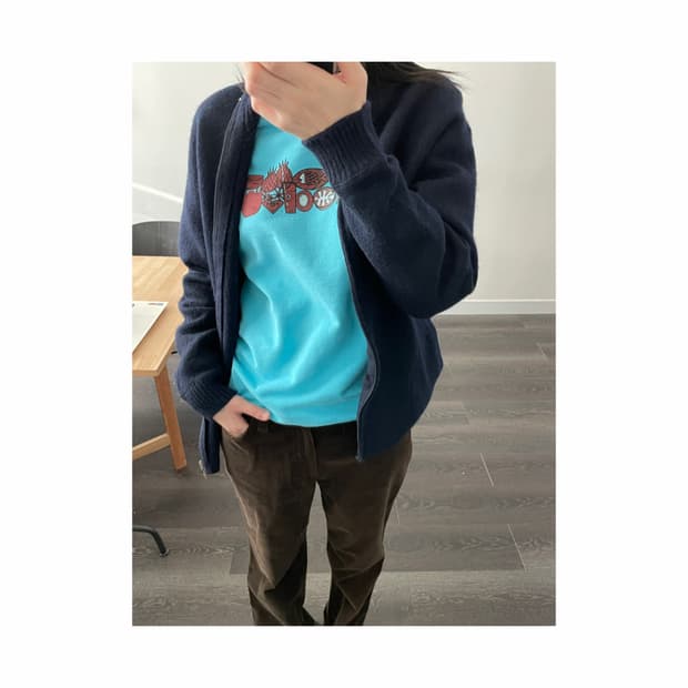 Crocodile vtg wool zip-up