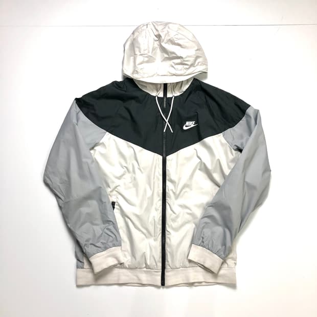 나이키 블랙 화이트 후드 바람막이 L