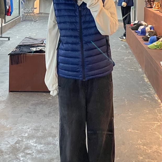 스톤아일랜드 블루 경량패딩 베스트 H1212