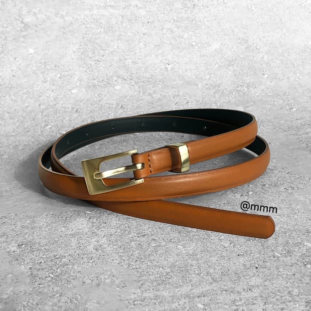 [Unisex] 스퀘어 골드버클 가죽 벨트 3컬러