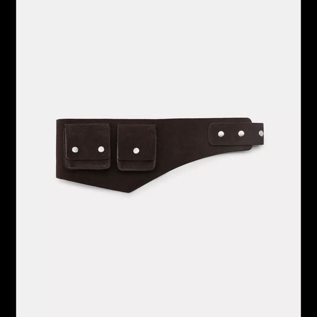자라 포켓 가죽 거들 벨트 80