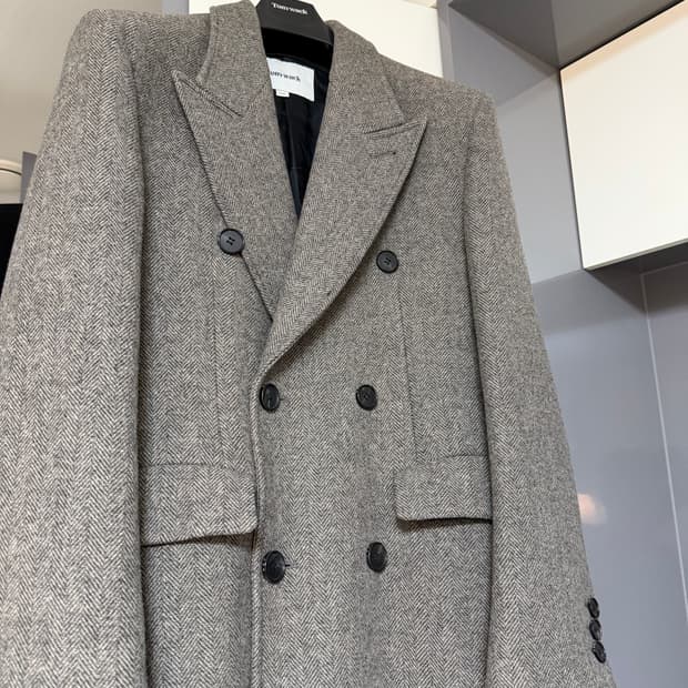 토니웩 23FW 헤링본 더블 코트
