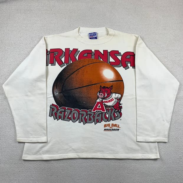 90's Wauldron Sports 아칸소 레인저백스 팀 빅로고 긴팔티